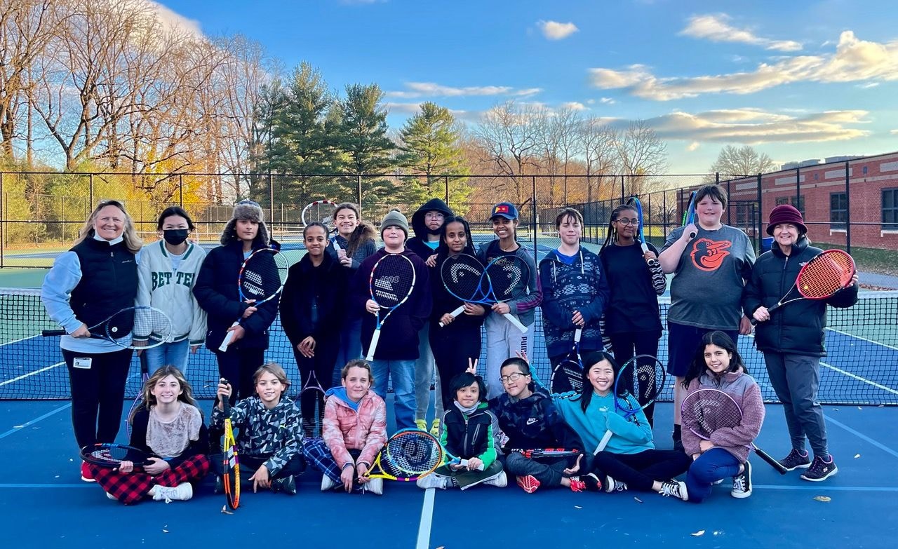 MCTEF instructor with youth tennis students
